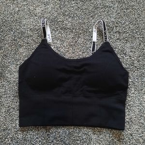 Nautica black long-line bralette, size small. GUC to EUC.